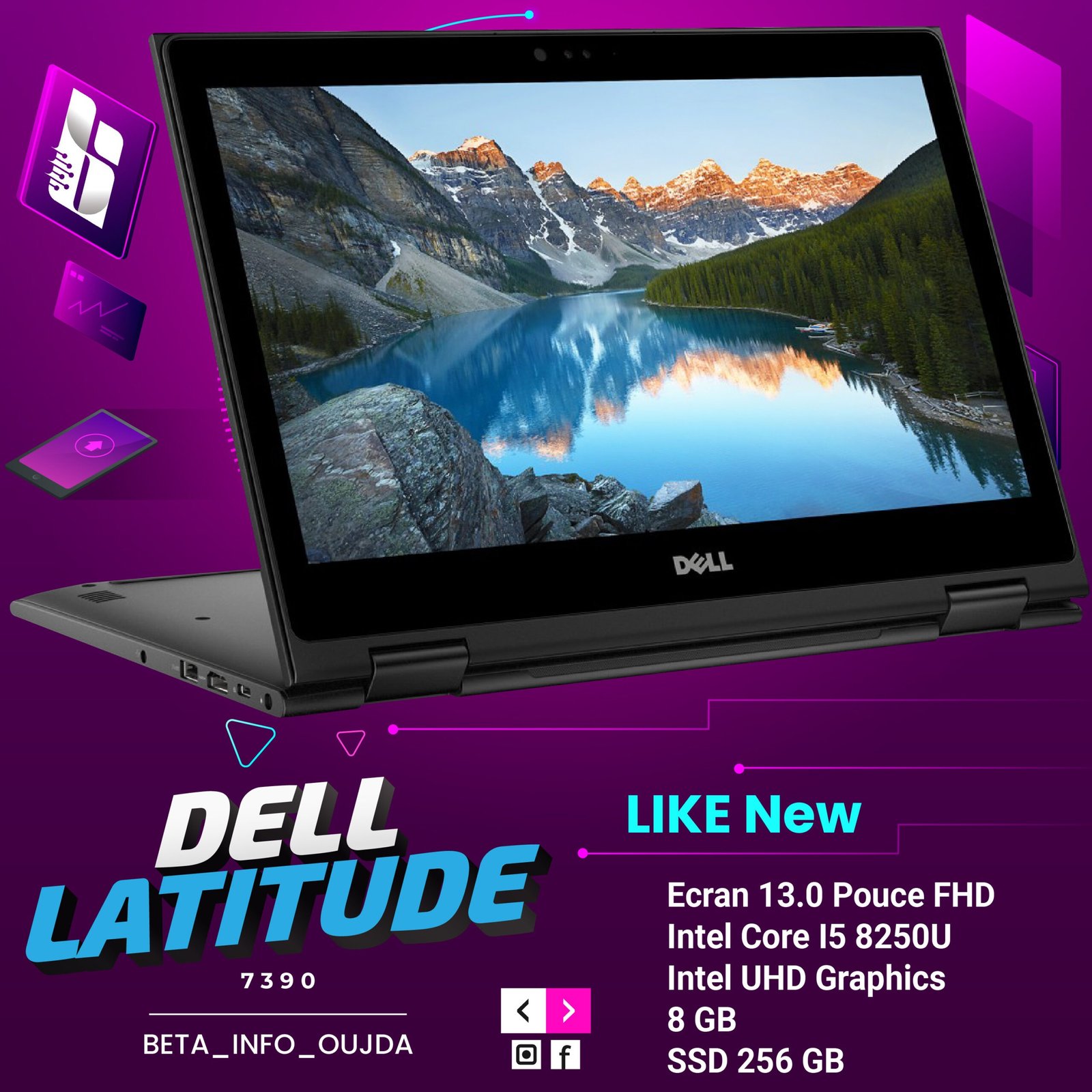 New-siteweb-pro-Dell-Latitude-7390-Intel-Core-I5-8250U-1_Plan-de-travail-1-scaled-2.jpg DELL Latitude 7390 2-in-1 Core I5 8250U / 1.6 GHz Tactile