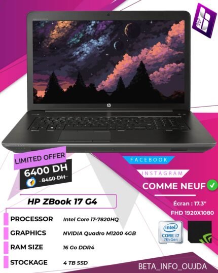 HP ZBook 17 G4 i7 7820HQ