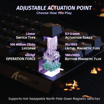 ATTACK SHARK X68 HE Noir (Magnetic Switch)